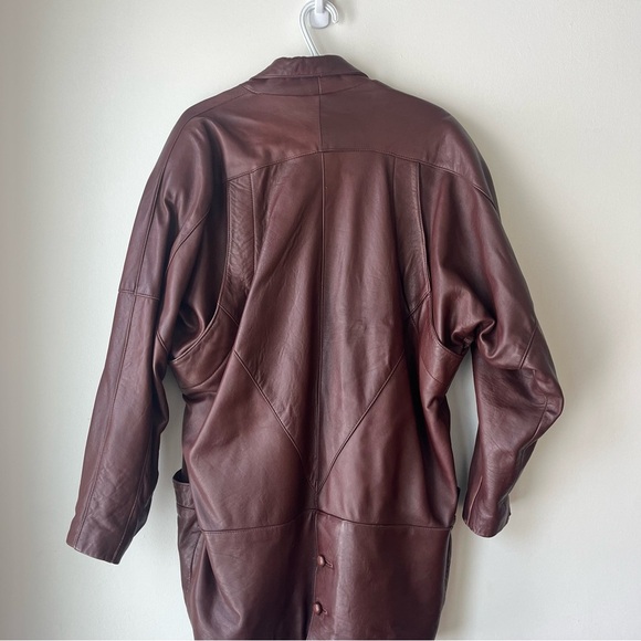Vintage Real Leather Oversized Blazer Jacket | Brown | Size S grunge streetwear - Picture 9 of 12